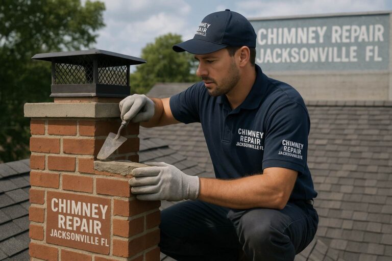 Professional Chimney Repair Jacksonville FL technicians fixing cracked or damaged chimneys