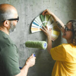 family chooses finishing materials for renovation