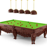 Classic billiard table isolated on white background. 3D rendering