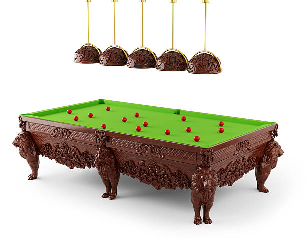 Classic billiard table isolated on white background. 3D rendering