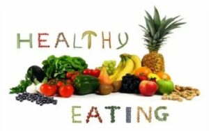 Healthy eating habits with balanced nutritious foods