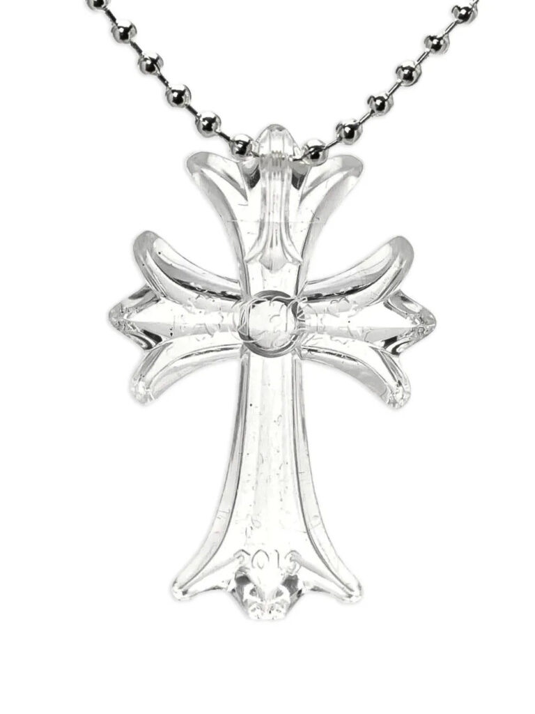 Chrome Hearts necklace with iconic cross design in a bold luxury jewelry style.
