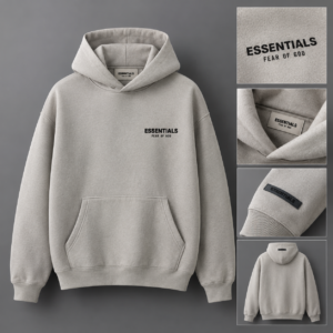 Greige Essentials Hoodie Detail Showcase